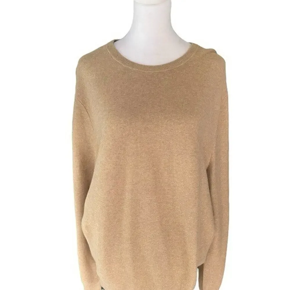 J. Crew - NWT Cotton Crewneck Sweater in Garter Stitch Sz S